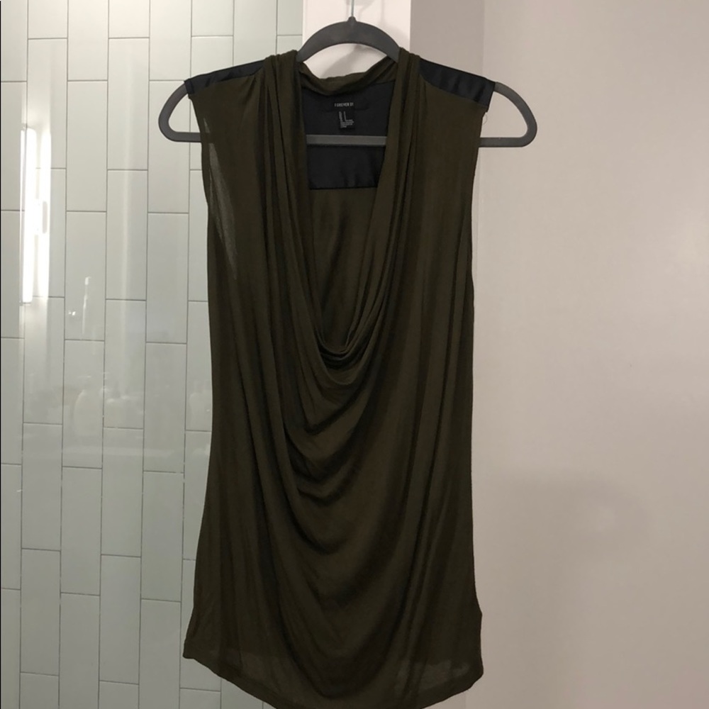 Forever 21 Dark Olive Low Cut top